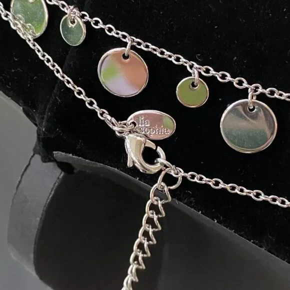 Lia Sophia Retired Panorama Mirror Tassel Wrap Necklace in Gunmetal Grey Long - Picture 2 of 7